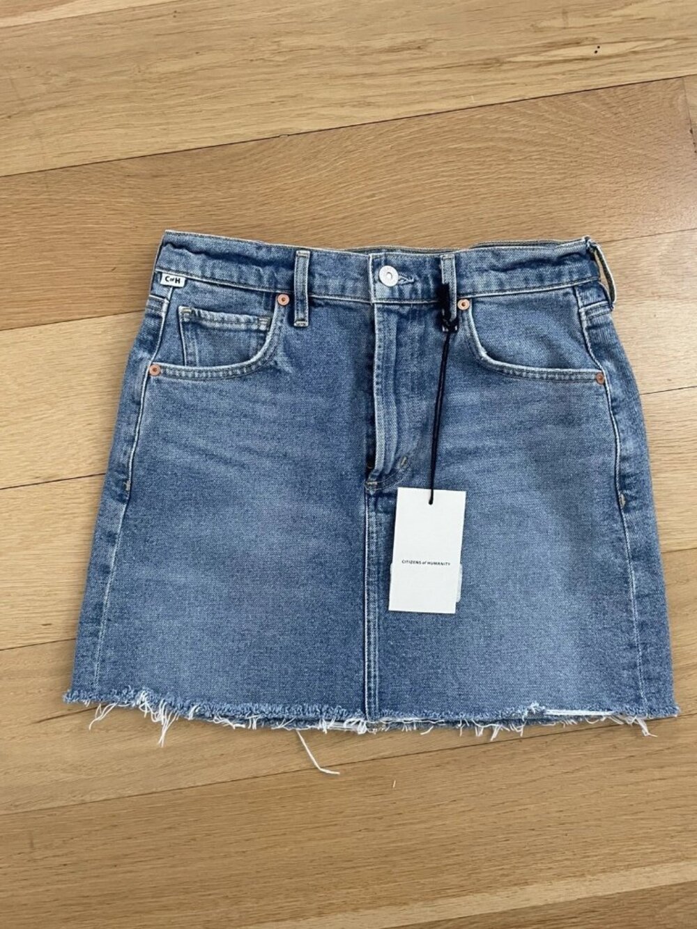 Citizens of Humanity Denim Beatnik Mini Skirt Zip Fly Womens- Size 25 NWT!